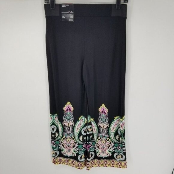 INC International Concepts Floral Damask Paisley Cropped Wide Leg Pants Size XS - Picture 6 of 9